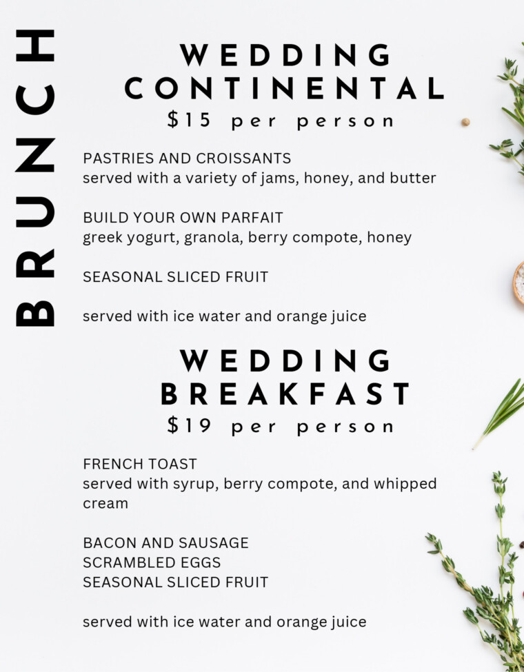 Market Catering Wedding Menu - Page 3